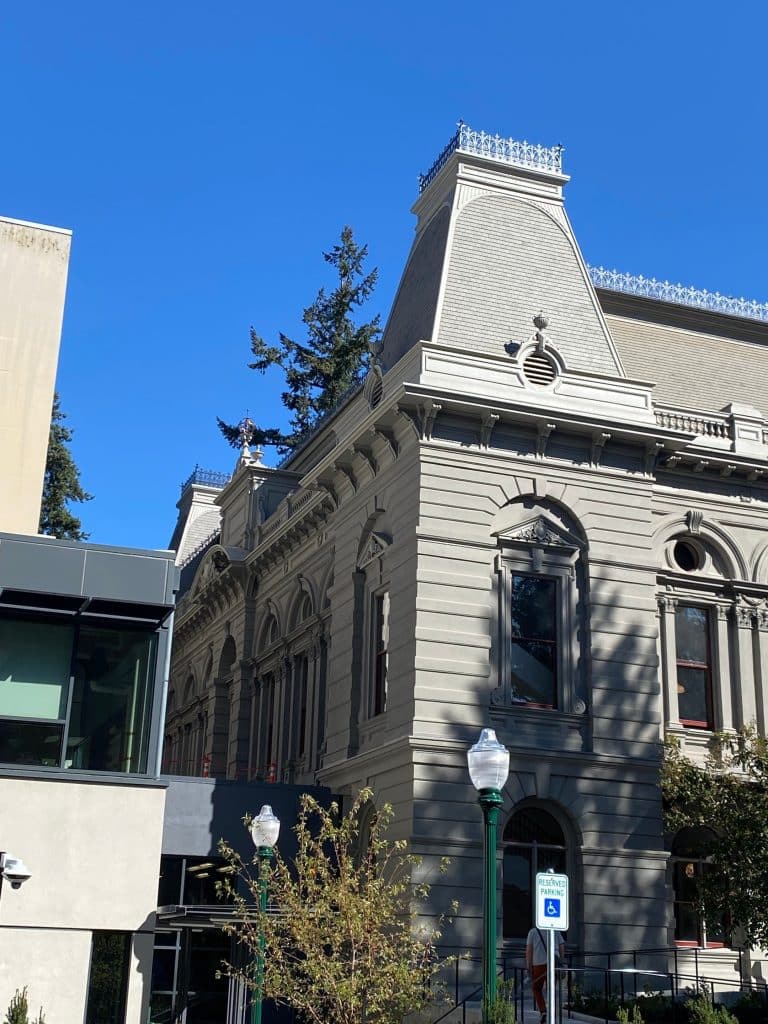 below view of old style building